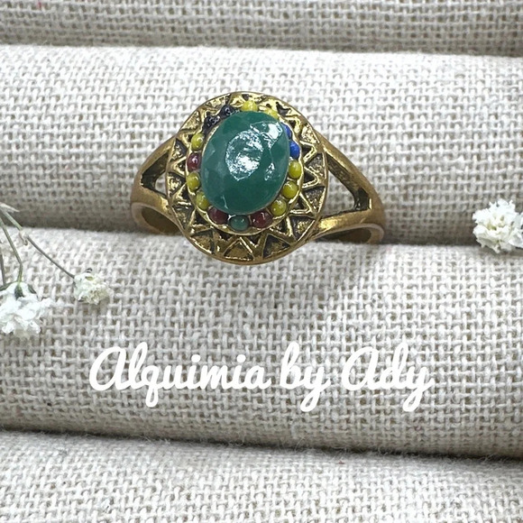 Victorian multicolored gold cocktail ring - Picture 1 of 3